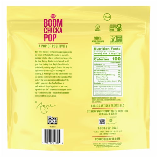 Angie's® Boomchickapop Sea Salt Popcorn Multipack Perspective: back