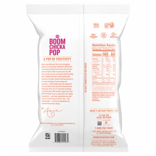 Angie's® BOOMCHICKAPOP White Cheddar Popcorn Perspective: back