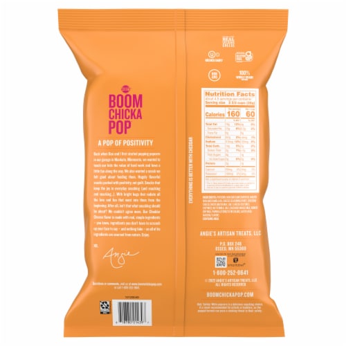 Angie's BOOMCHICKAPOP Cheddar Cheese Popcorn Perspective: back