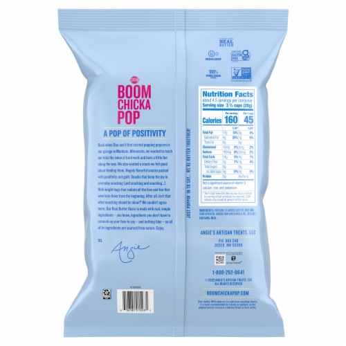 Angie's Boomchickapop Real Butter Popcorn Perspective: back