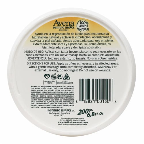 Avena Arnica Cream Perspective: back