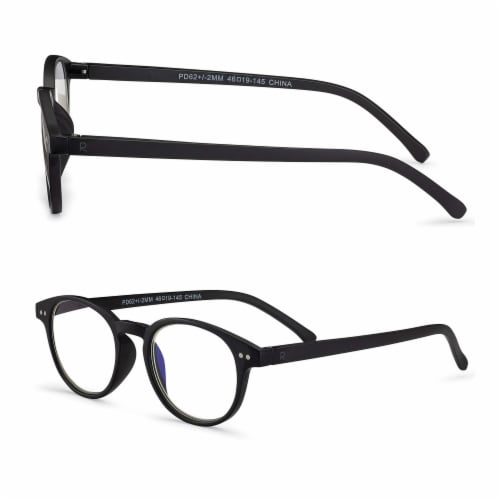 Readerest Black Round Light Blocking Reading Glasses (3.00 Magnification) Computer Glasses Perspective: back
