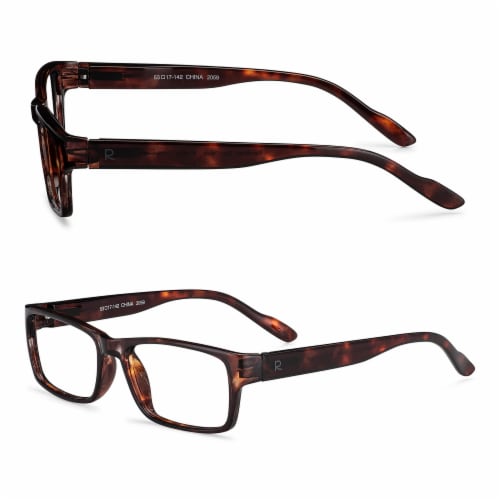 Readerest Blue Light Blocking Reading Glasses, Bourbon Tortoise, 0.50 Magnification Perspective: back