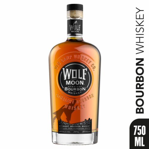 Wolf Moon Straight Bourbon Whiskey Perspective: back