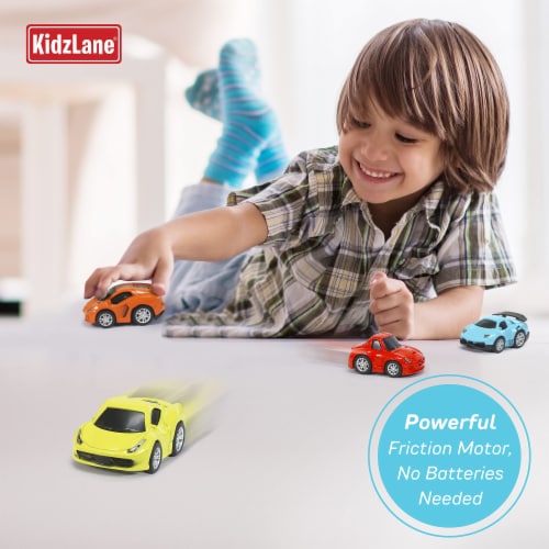 Kidzlane 4 Pack Diecast Metal Pullback Cars Friction Powered Toy Cars for Kids Ages 3 9.02 H 2.99 L 1.65 W Harris Teeter