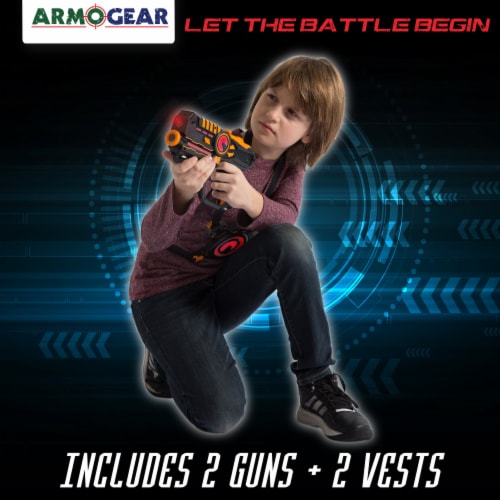 ArmoGear Laser Tag (2-Pack) Green & Orange | Laser Guns with Vests Perspective: back