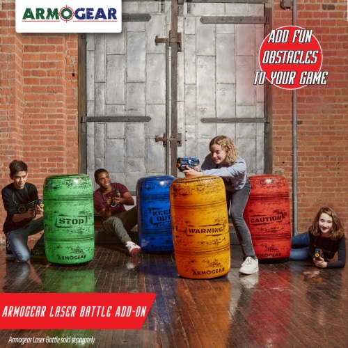 ArmoGear Set of 4 Inflatable Barrels for Laser Tag, Squirt Guns & Paintball Perspective: back