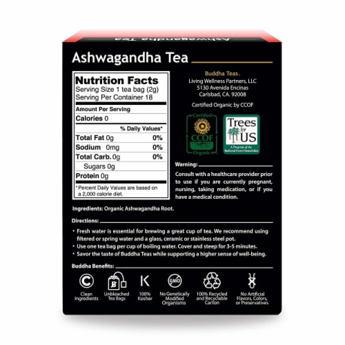 Buddha Teas Organic Ashwagandha Tea Perspective: back