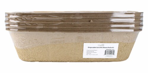 Midlee Disposable Cat Litter Boxes Pack of 5- Travel Portable Pet Tray Liner Perspective: back