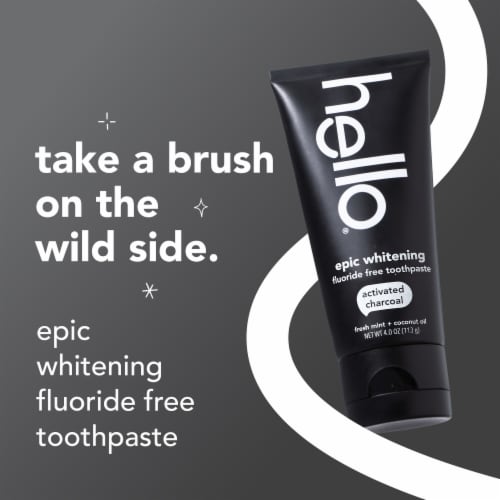 hello Activated Charcoal Epic Whitening Fluoride Free Toothpaste, Fresh Mint