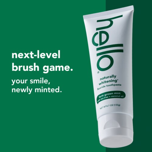 Hello Farm Grown Mint Naturally Whitening Fluoride Toothpaste Perspective: back