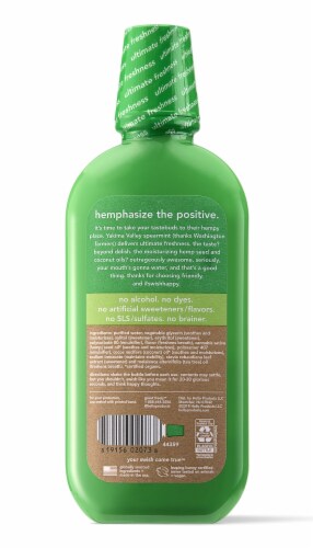 Hello Hemp Seed Oil Natural Fresh Spearmint Extra Moisturizing Mouthwash Perspective: back