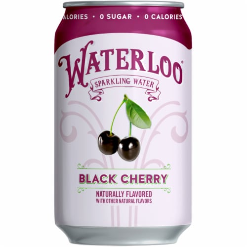 Waterloo Black Cherry Sparkling Water Perspective: back