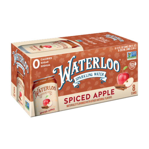 Waterloo® Spiced Apple Flavored Sparkling Water Cans Perspective: back