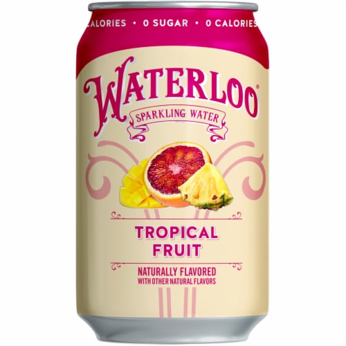 Waterloo Tropical Fruit Sparkling Water - 8pk / 12 fl oz Cans Perspective: back