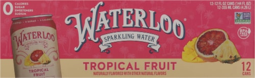 Waterloo® Tropical Fruit Sparkling Water Perspective: back