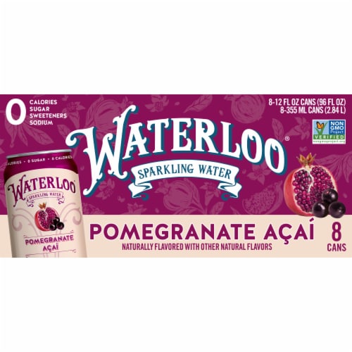 Waterloo® Pomegranate Acai Sparkling Water Cans Perspective: back
