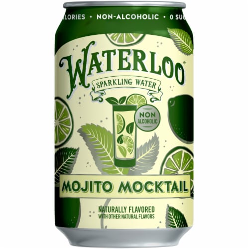 Waterloo Mojito Mocktail Sparkling Water - 8pk / 12 fl oz Cans Perspective: back