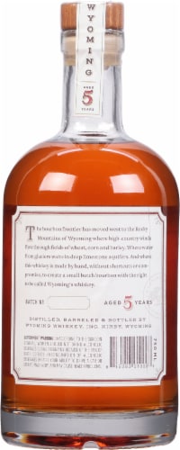 Wyoming Whiskey Small Batch Bourbon Whiskey Perspective: back