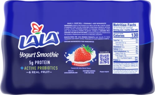 LaLa® Wild Strawberry Probiotic Yogurt Smoothies 10 Count Perspective: back
