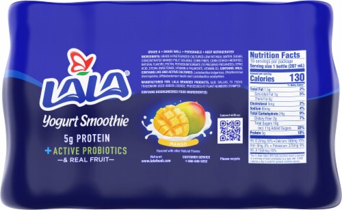 LaLa® Tropical Mango Probiotic Yogurt Smoothies Perspective: back