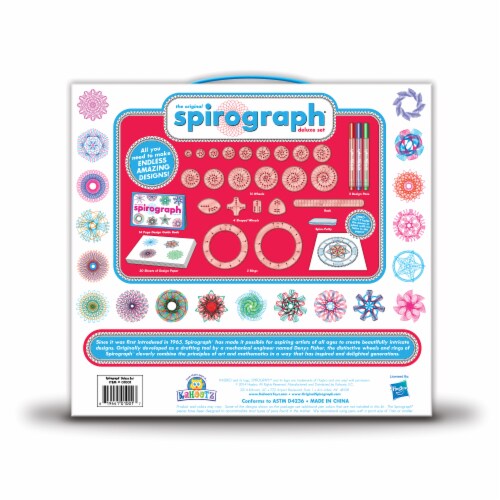 Kahootz The Original Spirograph Deluxe Set With Storage Case Drawing Kit