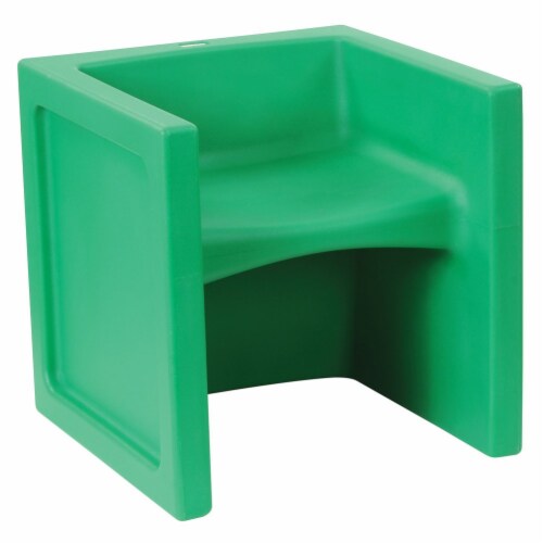 Kaplan Early Learning Cube Chair - Green Perspective: back