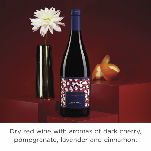 Complicated Pinot Noir California Red Wine 750 ml Perspective: back