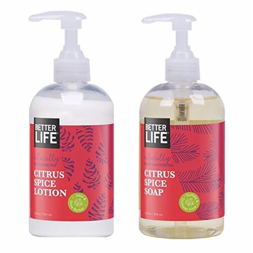 Better Life Citrus Spice Winter Wishes Kit with 12 Ounce Hand Soap and Lotion Perspective: back