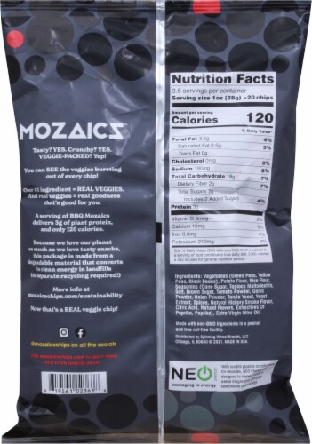 Mozaics Veggie BBQ Chips Perspective: back