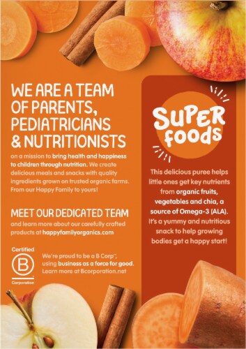 Happy Tot® Organics Super Foods Apple Sweet Potato Carrot Baby Food Pouches Perspective: back