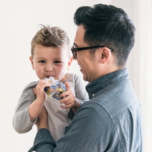 Happy Tot® Organics Fiber & Protein Pears Blueberries & Spinach Blend Stage 4 Baby Food Perspective: back