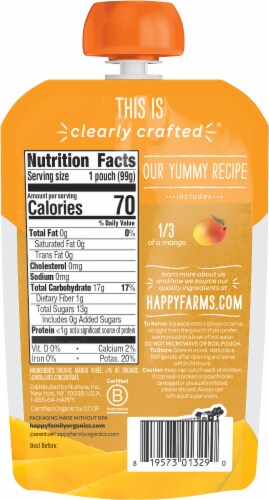 Happy Baby Organic® Mangos Baby Food Pouch Perspective: back