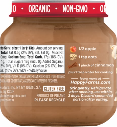 Happy Baby® Organics Apples Oats & Cinnamon Stage 2 Baby Food Perspective: back