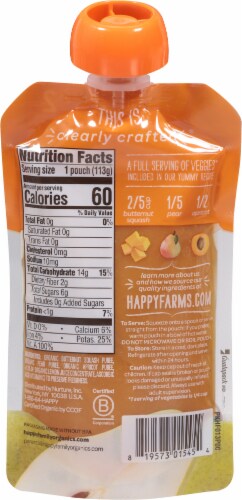 Happy Baby® Organics Clearly Crafted® Stage 2 Squash Pears & Apricots Baby Food Pouch Perspective: back