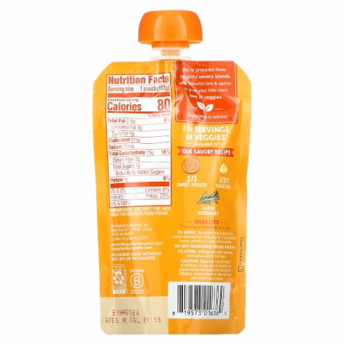 Savory Blends Stage 2 Pouches Sweet Potato Rosemary 8pk Organic Perspective: back