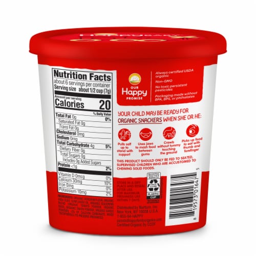 Happy Baby® Snackers™ Organic Tomato and Basil Baked Grain Snack Perspective: back