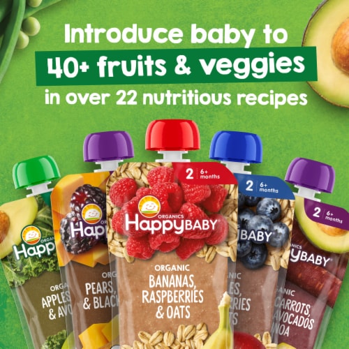 Happy Baby Clearly Crafted Pouch Stage 2 Oat Variety Pack Pouch Perspective: back