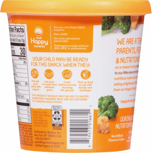 Happy Baby® Organics Organic Snackers™ Vegan Cheddar & Broccoli Baked Grain Snack Perspective: back
