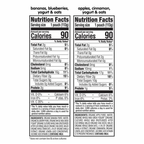 Happy Tot Super Morning Toddler Food Stage 4 Give Back 2 Flavor Variety Pack Pouch Perspective: back