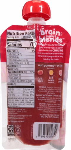 Happy Baby® Organics Brain Support Blends™ Apple Carrot & Guava Stage 2 Baby Food Pouches Perspective: back