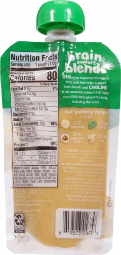 Happy Baby® Organics Brain Support Blends™ Bananas, Spinach, Passionfruit & Oats Perspective: back