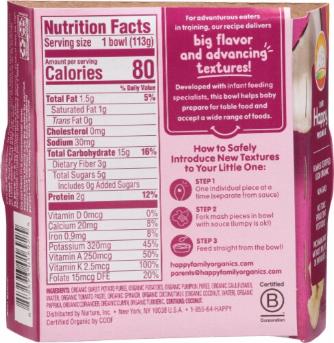 HappyBaby Organic® Sweet Potato & Coconut Curry Perspective: back