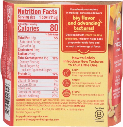HappyBaby® Organic Pumpkin & Tomato Paella Baby Food Perspective: back