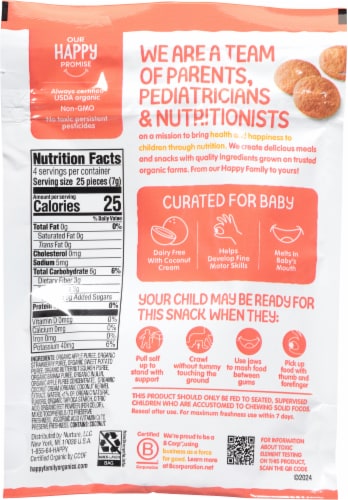 Happy Baby® Organic Fruit & Veggie Creamies Strawberry Butternut Squash & Banana Baby Snacks Perspective: back