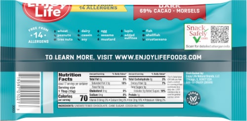 Enjoy Life® Dark Chocolate Morsels Perspective: back