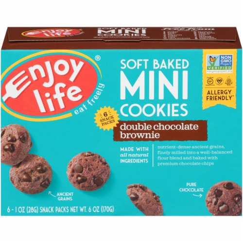 Enjoy Life Double Chocolate Brownie Soft Baked Mini Cookies Perspective: back