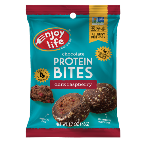 Enjoy Life Dark Raspberry Chocolate Protein Bites Perspective: back