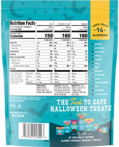 Enjoy Life Mini Halloween Chocolate Bar Variety Pack Perspective: back
