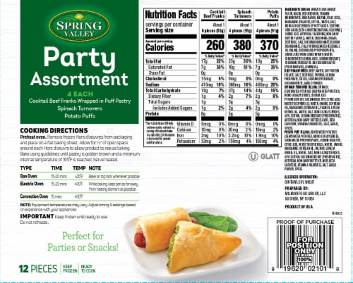 Spring Valley Hors D'oeuvres Party Assortment Perspective: back